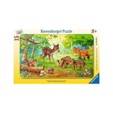 Puzzle tip rama puiuti de animale in padure 15 piese Ravensburger - 1